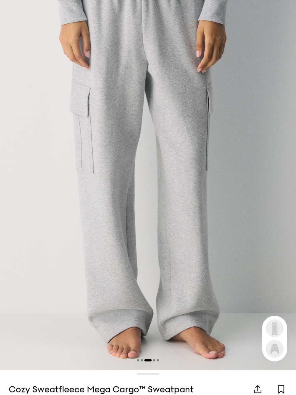 ARITZIA - Mega Cargo Sweatpant - Heather Chrome Grey